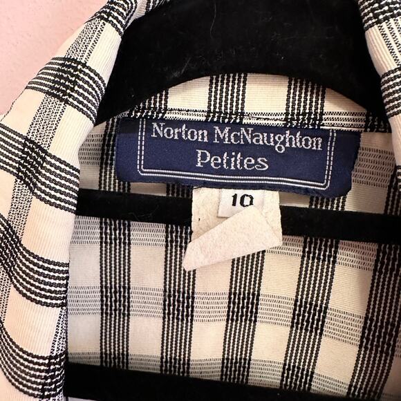 Vintage Norton McNaughton Petites Plaid Checkered 90s Blazer 10 - Picture 4 of 11